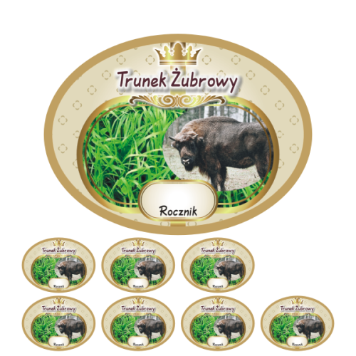 Przejdź do produktu Etykiety na Nalewki nr 734 Trunek Żubrowy - Żubrówka 8 szt.