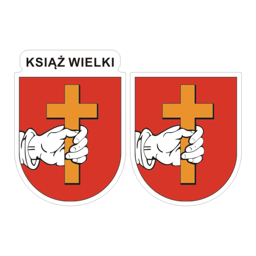Przejdź do produktu Naklejki Herb - Gmina Książ Wielki 6 i 7 cm