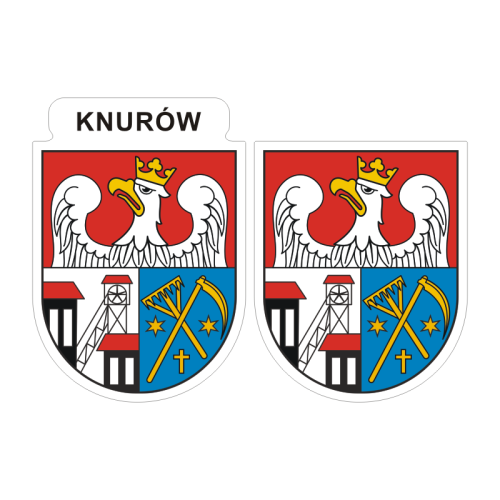 Przejdź do produktu Naklejki Herb - Knurów 6 i 7 cm
