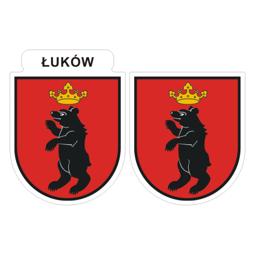 Przejdź do produktu Naklejki Herb - Łuków 6 i 7 cm