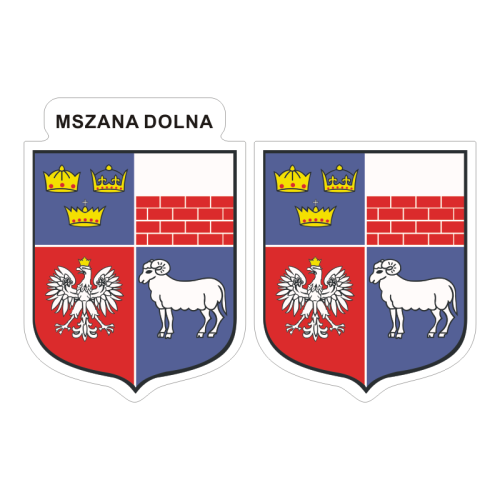 Przejdź do produktu Naklejki Herb - Mszana Dolna 6 i 7 cm