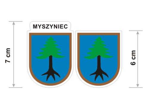 Przejdź do produktu Naklejki Herb - Myszyniec 6 i 7 cm
