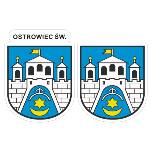 Przejdź do produktu Naklejki Herb - Ostrowiec Świętokrzyski 6 i 7 cm