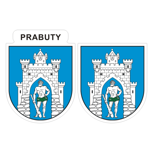 Przejdź do produktu Naklejki Herb - Prabuty 6 i 7 cm