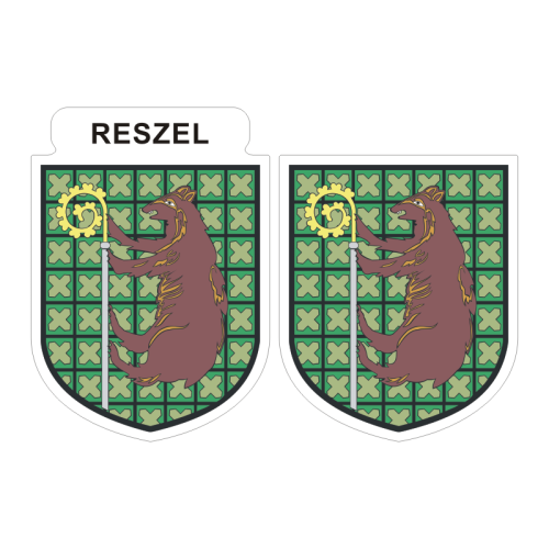 Przejdź do produktu Naklejki Herb - Reszel 6 i 7 cm