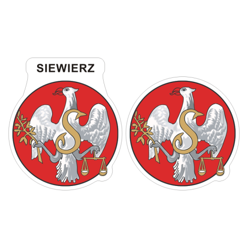 Przejdź do produktu Naklejki Herb - Siewierz 6 i 7 cm
