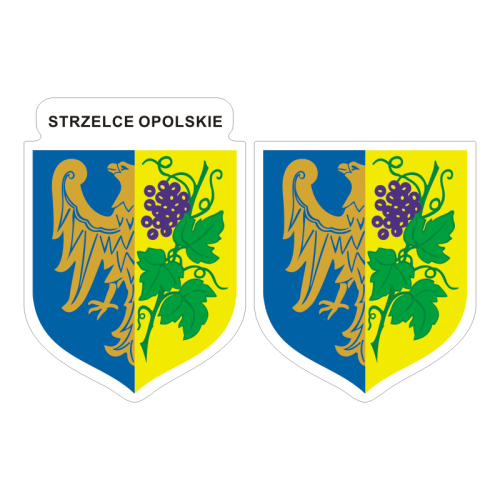 Przejdź do produktu Naklejki Herb - Strzelce Opolskie 6 i 7 cm
