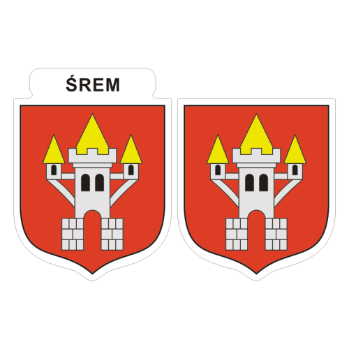 Przejdź do produktu Naklejki Herb - Śrem 6 i 7 cm