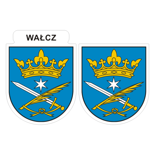 Przejdź do produktu Naklejki Herb - Wałcz 6 i 7 cm