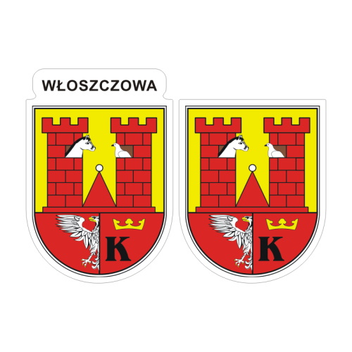 Przejdź do produktu Naklejki Herb - Włoszczowa 6 i 7 cm
