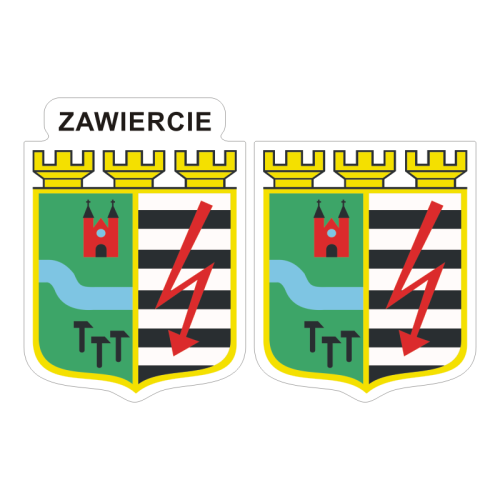 Przejdź do produktu Naklejki Herb - Zawiercie 6 i 7 cm