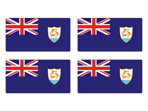 Przejdź do produktu Naklejki Flagi - Anquilla 4 szt. 5 cm