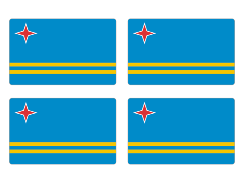Przejdź do produktu Naklejki Flagi - Aruba 4 szt. 5 cm