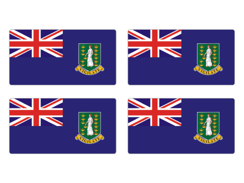 Przejdź do produktu Naklejki Flagi - Brytyjskie Wyspy Dziewicze 4 szt. 5 cm