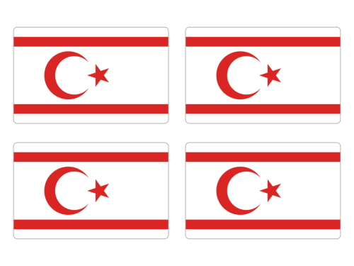 Przejdź do produktu Naklejki Flagi - Cypr Północny 4 szt. 5 cm