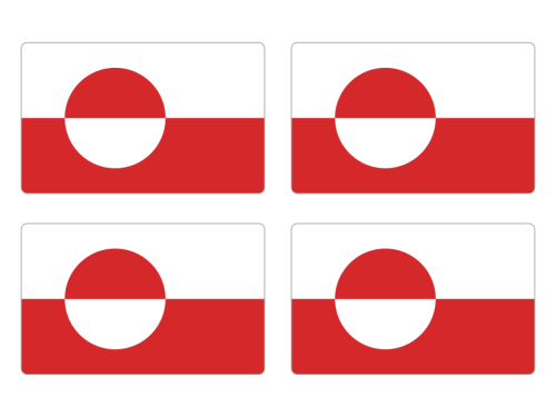 Przejdź do produktu Naklejki Flagi - Grenlandia 4 szt. 5 cm