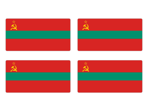 Przejdź do produktu Naklejki Flagi - Naddniestrze 4 szt. 5 cm