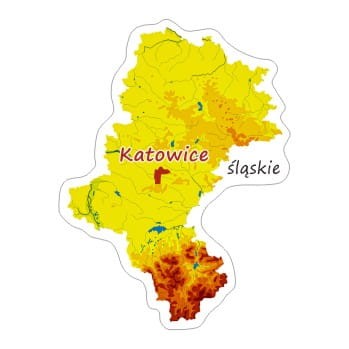 Przejdź do produktu Naklejki Kontur - województwo śląskie 8 cm