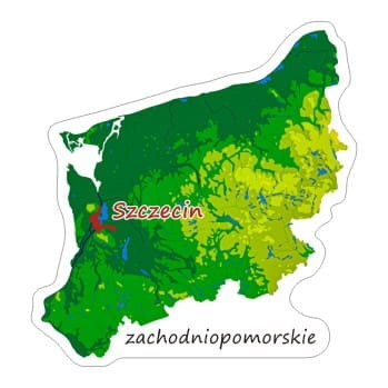 Przejdź do produktu Naklejki Kontur - województwo zachodniopomorskie 8 cm