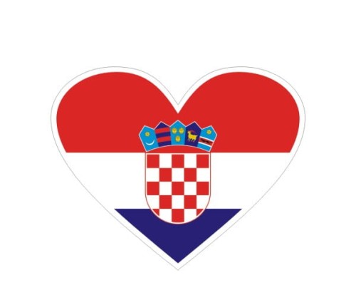 Przejdź do produktu Naklejka Serce z Flagą 10 cm - Chorwacja