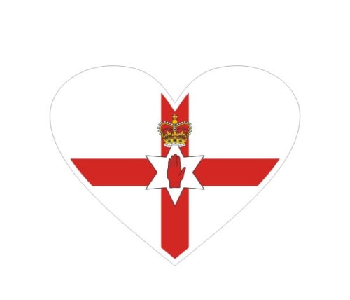 Przejdź do produktu Naklejka Serce z Flagą 10 cm - Irlandia Północna
