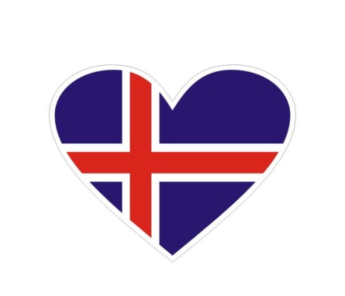 Przejdź do produktu Naklejka Serce z Flagą 10 cm - Islandia