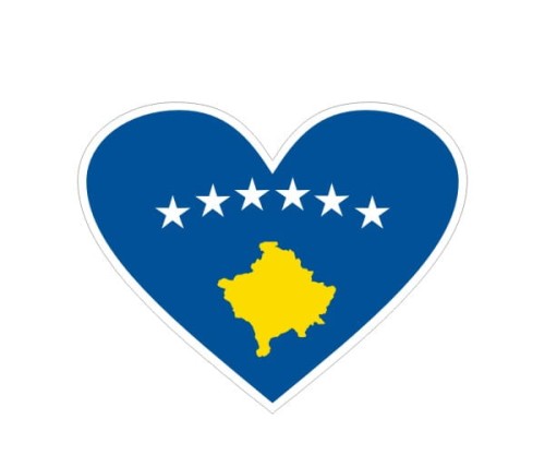 Przejdź do produktu Naklejka Serce z Flagą 10 cm - Kosowo