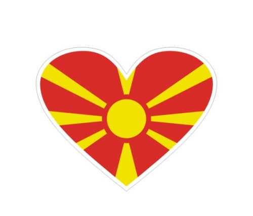 Przejdź do produktu Naklejka Serce z Flagą 10 cm - Macedonia Północna