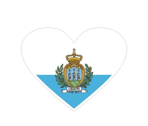 Przejdź do produktu Naklejka Serce z Flagą 10 cm - San Marino