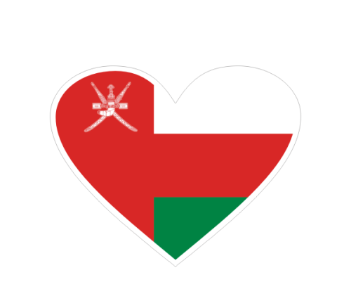 Przejdź do produktu Naklejka Serce z Flagą 10 cm - Oman