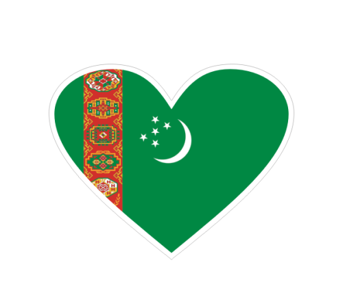 Przejdź do produktu Naklejka Serce z Flagą 10 cm - Turkmenistan