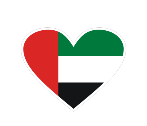 Przejdź do produktu Naklejka Serce z Flagą 10 cm - Zjednoczone Emiraty Arabskie