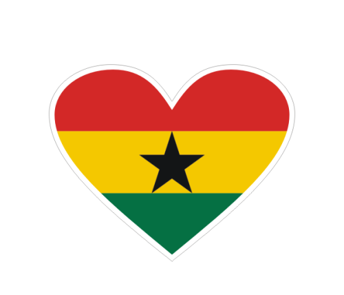 Przejdź do produktu Naklejka Serce z Flagą 10 cm - Ghana
