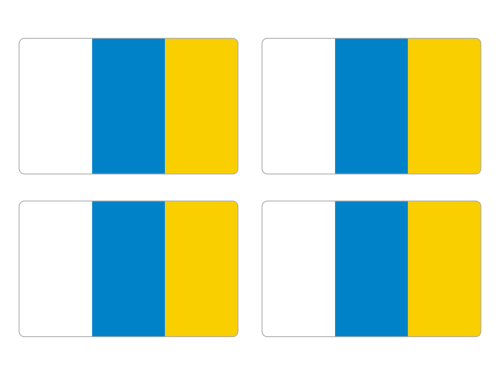 Przejdź do produktu Naklejki Flagi - Wyspy Kanaryjskie 4 szt. 5 cm