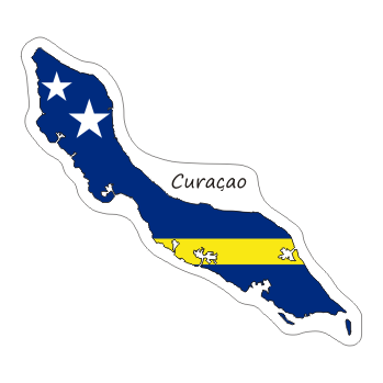 Przejdź do produktu Naklejka Kontur z Flagą - Curacao 8 cm