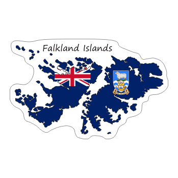 Przejdź do produktu Naklejka Kontur z Flagą - Falklandy 8 cm