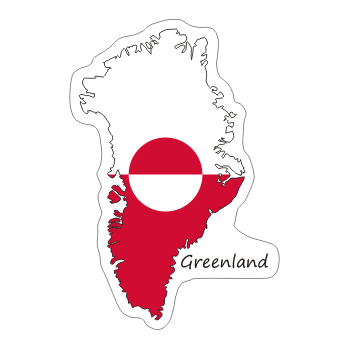 Przejdź do produktu Naklejka Kontur z Flagą - Grenlandia 8 cm