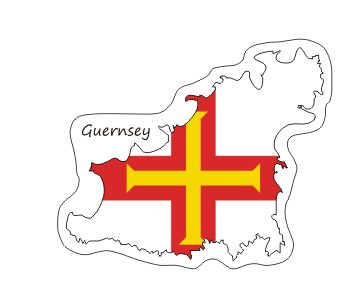 Przejdź do produktu Naklejka Kontur z Flagą - Guernsey 8 cm