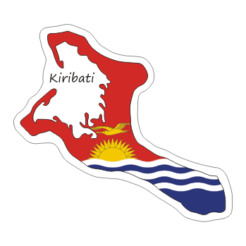 Przejdź do produktu Naklejka Kontur z Flagą - Kiribati 8 cm