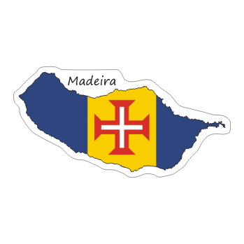 Przejdź do produktu Naklejka Kontur z Flagą - Madera 8 cm
