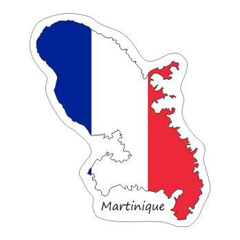 Przejdź do produktu Naklejka Kontur z Flagą - Martynika 8 cm