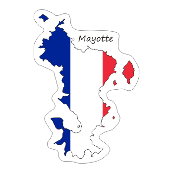Przejdź do produktu Naklejka Kontur z Flagą - Mayotte 8 cm