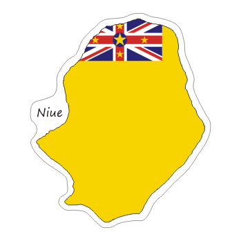 Przejdź do produktu Naklejka Kontur z Flagą - Niue 8 cm