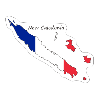Przejdź do produktu Naklejka Kontur z Flagą - Nowa Kaledonia 8 cm
