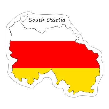 Przejdź do produktu Naklejka Kontur z Flagą - Osetia Południowa 8 cm