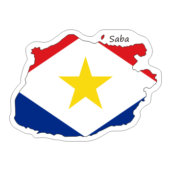 Przejdź do produktu Naklejka Kontur z Flagą - Saba 8 cm