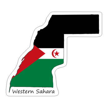 Przejdź do produktu Naklejka Kontur z Flagą - Sahara Zachodnia 8 cm