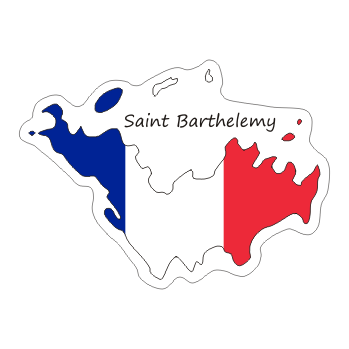 Przejdź do produktu Naklejka Kontur z Flagą - Saint Barthelemy 8 cm