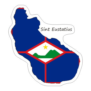 Przejdź do produktu Naklejka Kontur z Flagą - Sint Eustatius 8 cm