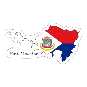 Przejdź do produktu Naklejka Kontur z Flagą - Sint Maarten 8 cm